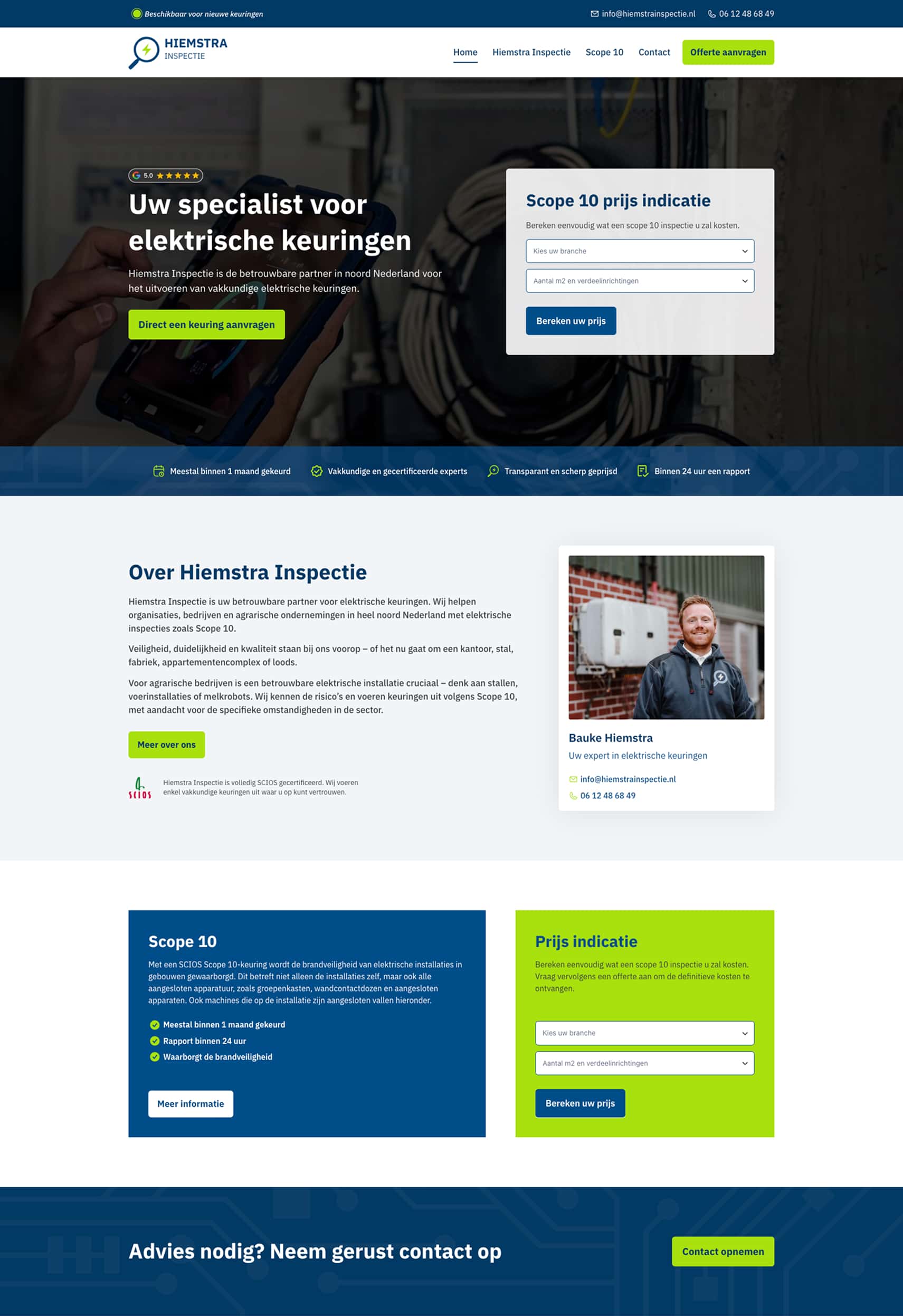 Hiemstra Inspectie website